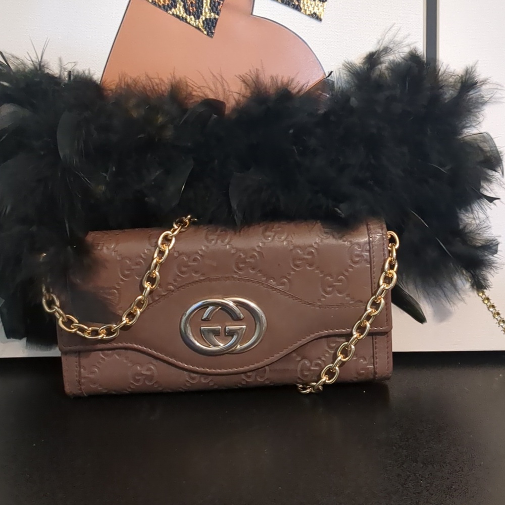Gucci Guccissima Emboss Signature Continental Interlocking GG Emblem Wallet COA